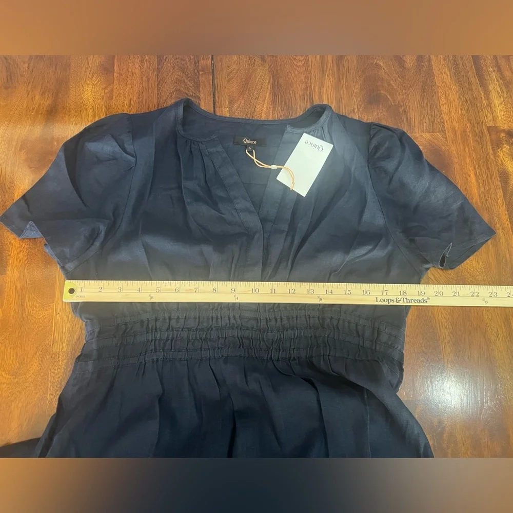 NWT! Quince | 100% European Linen Tiered Maxi Dress | Deep Navy | Large - Picture 5 of 5